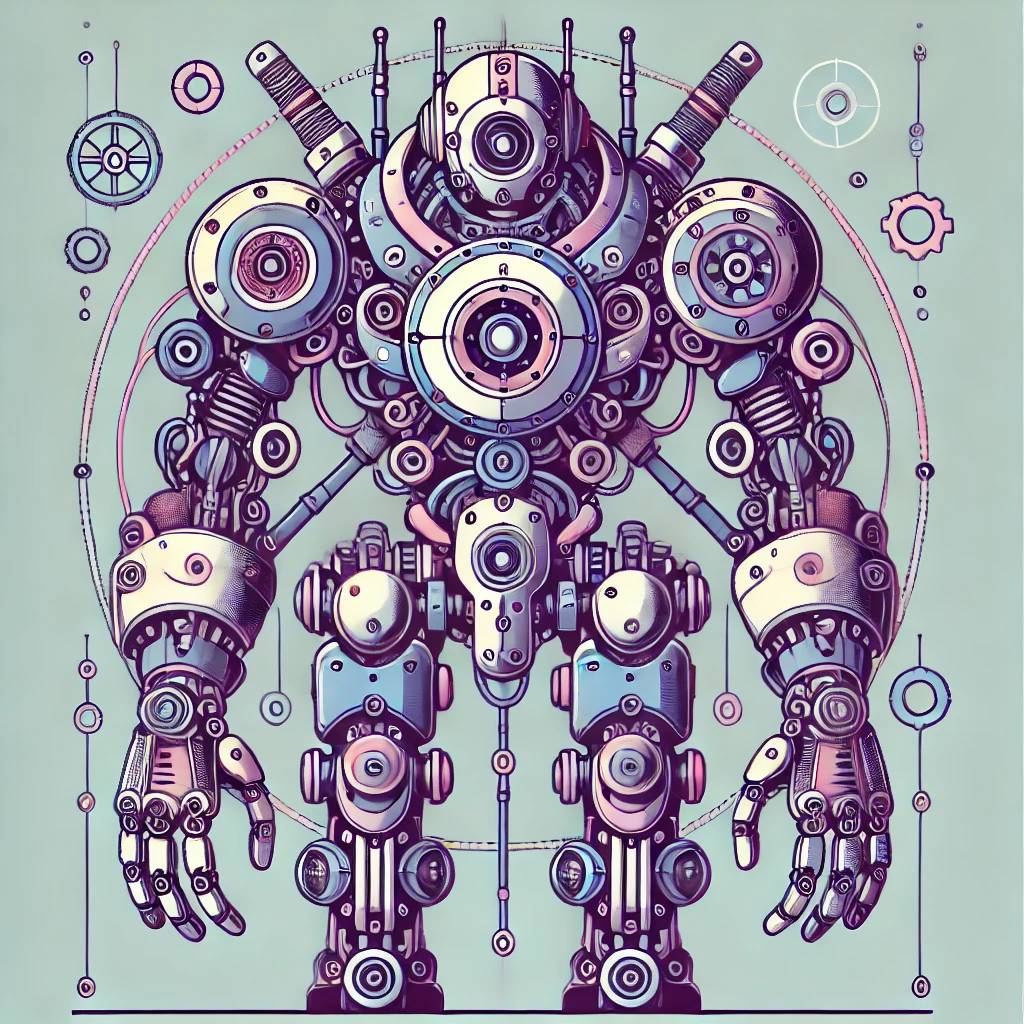 Illustration of a robot with a vault for a body, representing an Ethereum wallet.